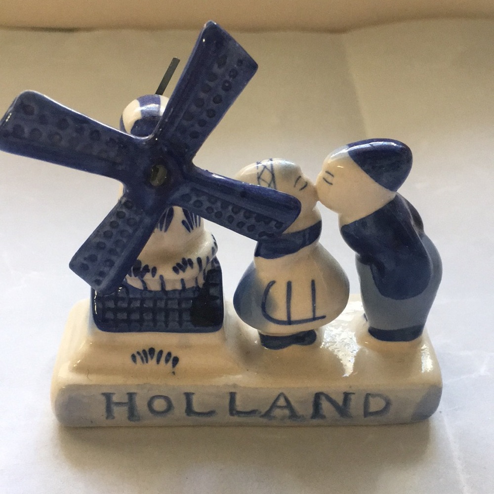 Delft WindMill Pottery Holland Boy and Girl